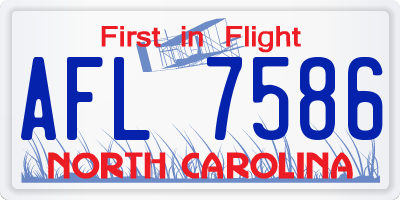 NC license plate AFL7586