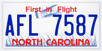NC license plate AFL7587