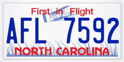 NC license plate AFL7592