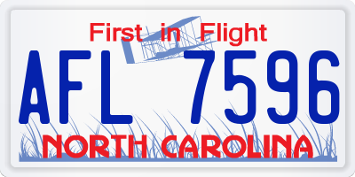 NC license plate AFL7596