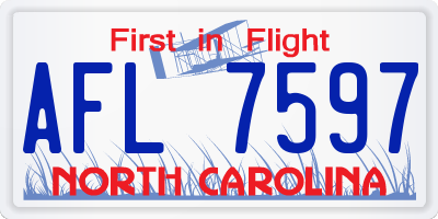 NC license plate AFL7597