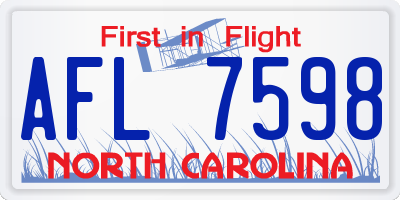 NC license plate AFL7598