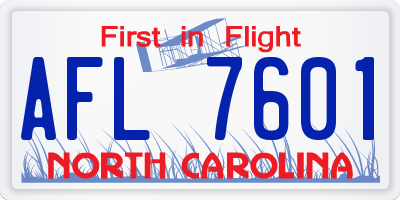 NC license plate AFL7601