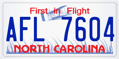 NC license plate AFL7604