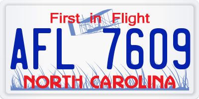 NC license plate AFL7609