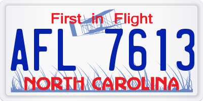 NC license plate AFL7613