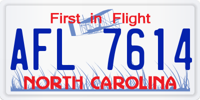 NC license plate AFL7614