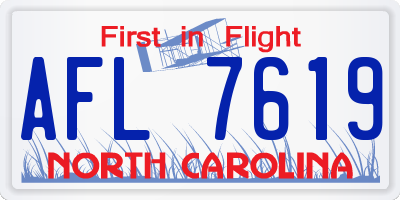 NC license plate AFL7619