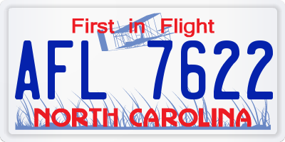 NC license plate AFL7622