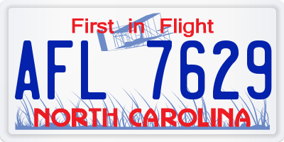 NC license plate AFL7629