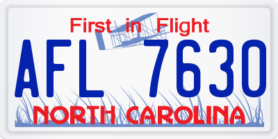 NC license plate AFL7630