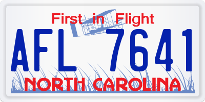 NC license plate AFL7641