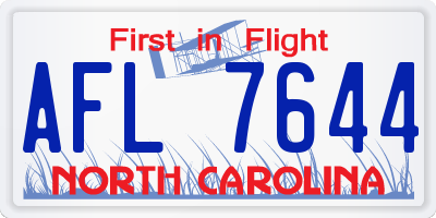 NC license plate AFL7644