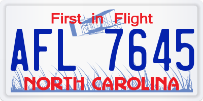 NC license plate AFL7645