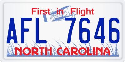 NC license plate AFL7646