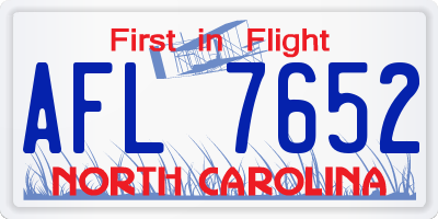 NC license plate AFL7652