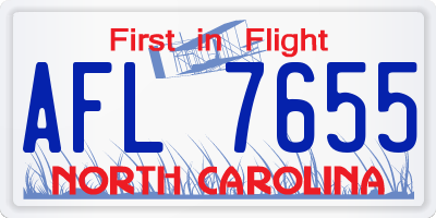 NC license plate AFL7655