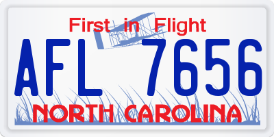 NC license plate AFL7656