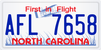 NC license plate AFL7658