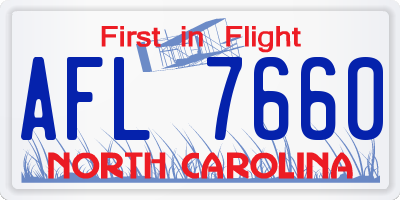 NC license plate AFL7660