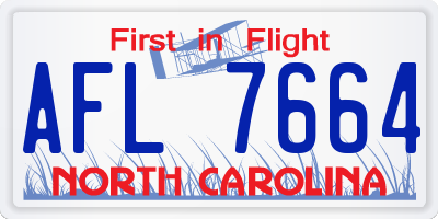NC license plate AFL7664