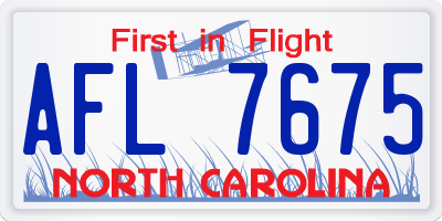 NC license plate AFL7675