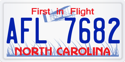 NC license plate AFL7682