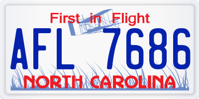 NC license plate AFL7686