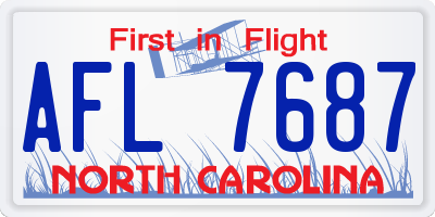 NC license plate AFL7687