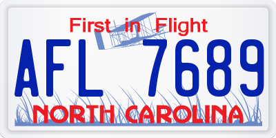 NC license plate AFL7689
