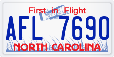 NC license plate AFL7690