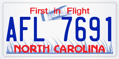 NC license plate AFL7691