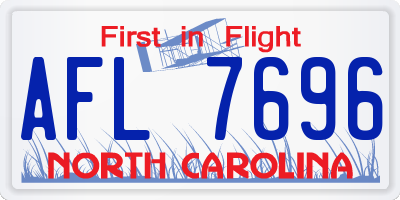 NC license plate AFL7696