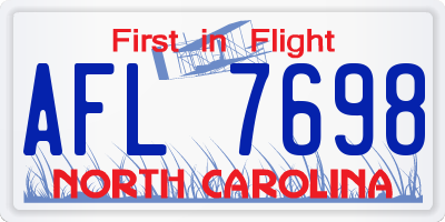 NC license plate AFL7698