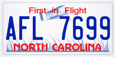NC license plate AFL7699