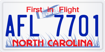 NC license plate AFL7701