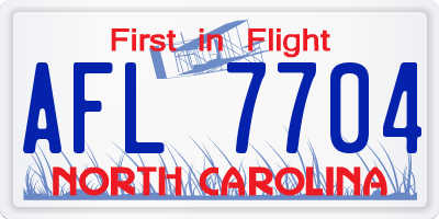 NC license plate AFL7704