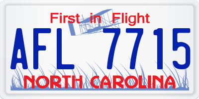 NC license plate AFL7715
