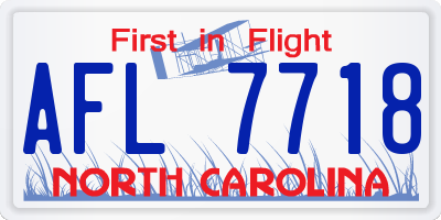 NC license plate AFL7718