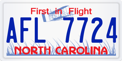 NC license plate AFL7724