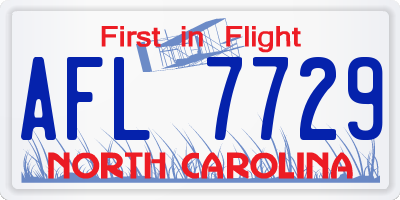 NC license plate AFL7729
