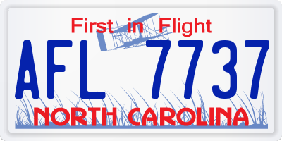 NC license plate AFL7737