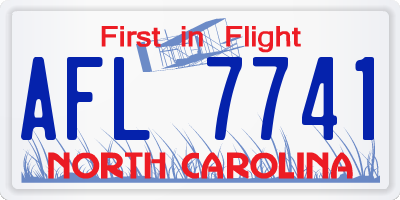 NC license plate AFL7741