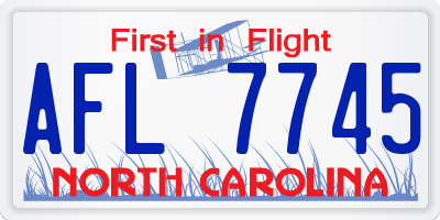 NC license plate AFL7745