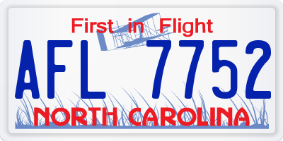 NC license plate AFL7752