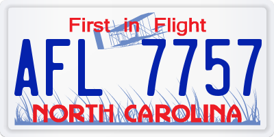 NC license plate AFL7757
