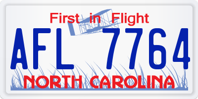 NC license plate AFL7764