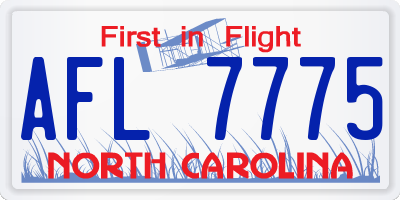 NC license plate AFL7775