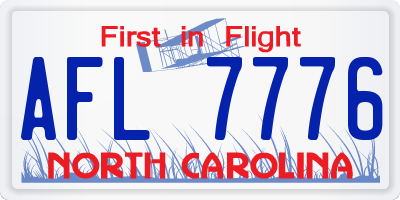 NC license plate AFL7776