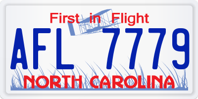 NC license plate AFL7779